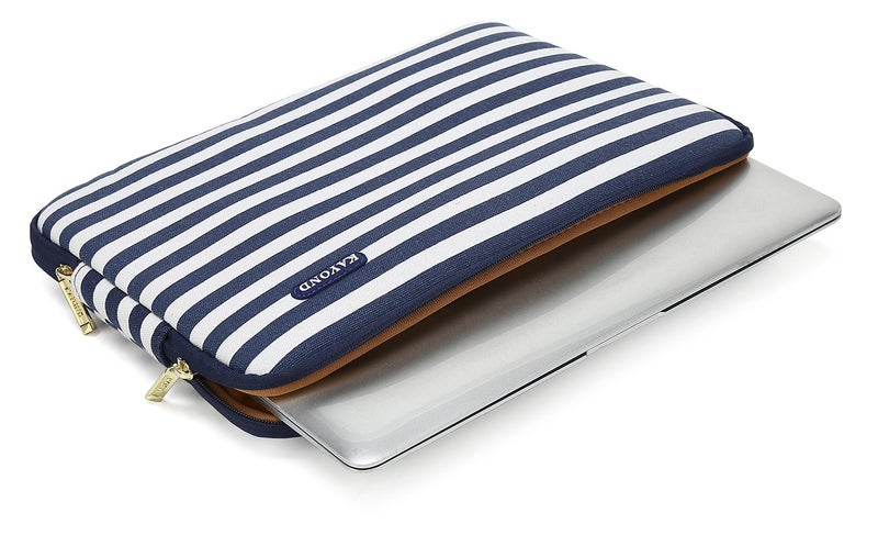 kayond Bohemian Canvas Water-Resistant 14 inch Laptop Sleeve Pocket 14.1 inch Laptop case Compatible MacBook Pro 15.4 A1707(14-14.1 inches, Breton Stripe) - Image 3